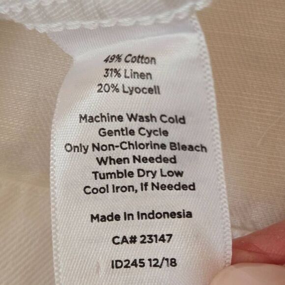 Talbots Womens Soft Linen Blend Button Front Casual Safari Jacket White Small - Picture 9 of 11